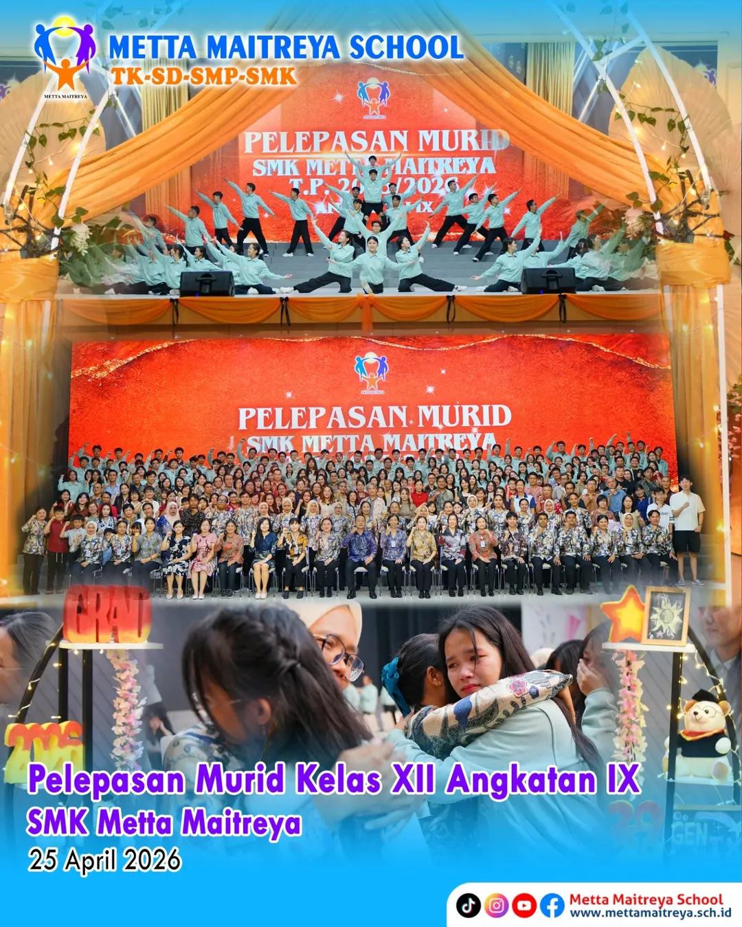 Pelepasan Murid Kelas XII Angkatan IX SMK Metta Maitreya